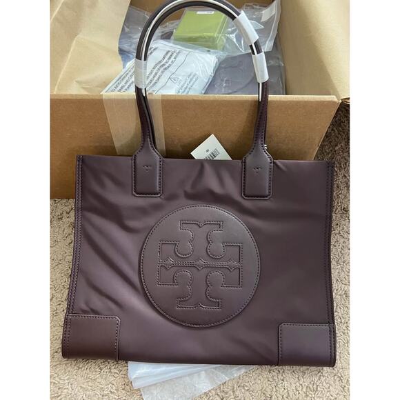 NWT Tory Burch Small Ella Tote Bag Tempranillo - Picture 1 of 6